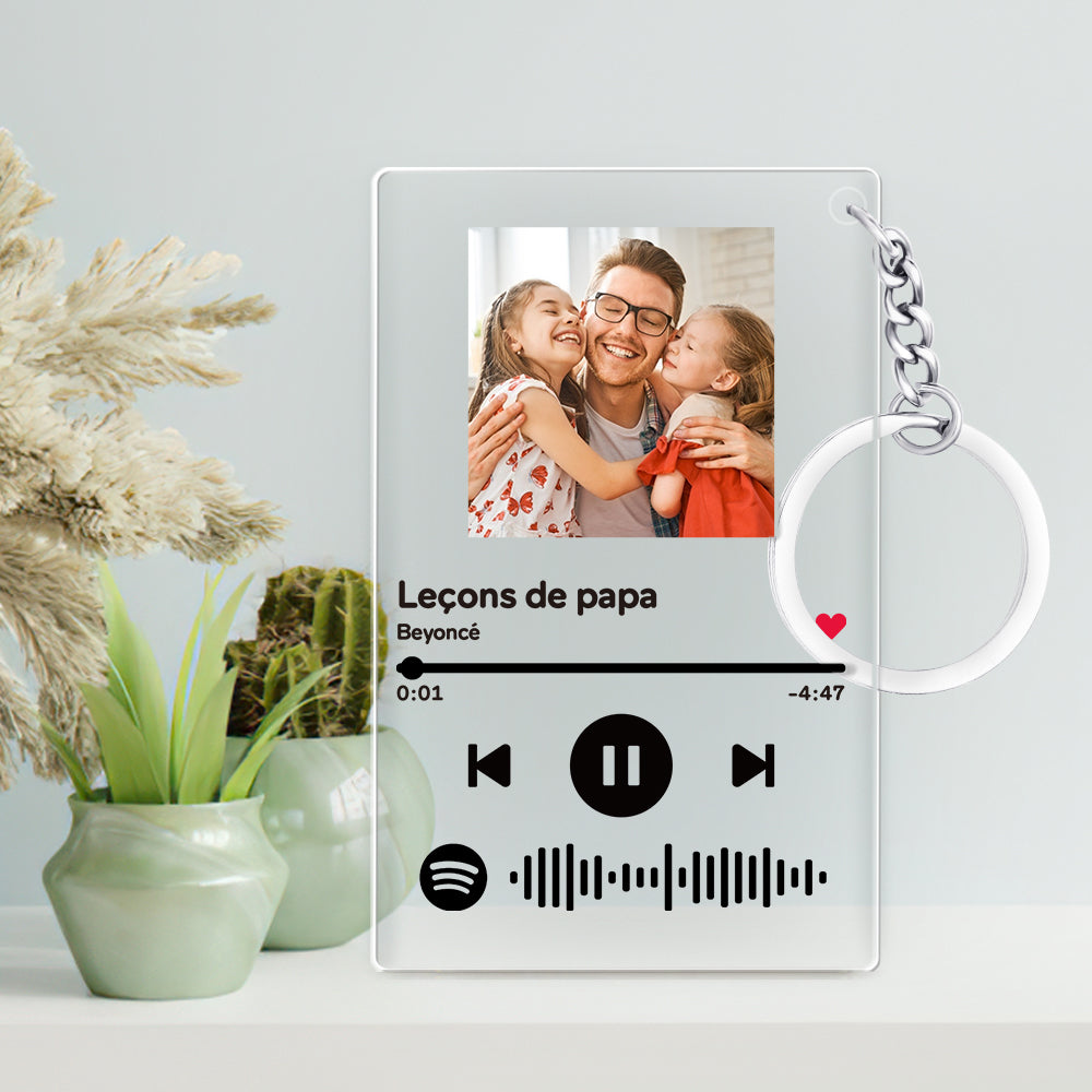 Cadeau pour papa Spotify Glass - Veilleuse à plaque de musique