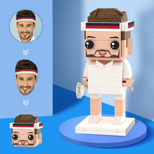 Figurines De Joueurs De Tennis Masculins Personnalisés, Petit Bloc De Particules, Jouet Personnalisable, Cadeaux Artistiques En Brique - mademinefr