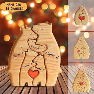 Cadeaux Pour Maman Ours En Bois Famille Noms Personnalisés Puzzle Décor À La Maison Cadeaux Cadeau De Fête Des Mères - mademinefr