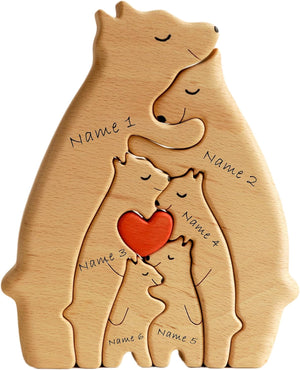 Cadeaux Pour Maman Ours En Bois Famille Noms Personnalisés Puzzle Décor À La Maison Cadeaux Cadeau De Fête Des Mères - mademinefr