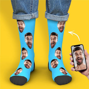 Chaussettes Personnalisées Pour Le Visage - Mettez N'importe Quel Visage Sur Des Chaussettes Cadeaux D'halloween - mademinefr