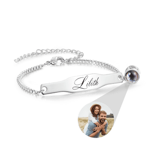 Bracelet Gravable Souvenirs De Couple De Projection Ajustable Personnalisé