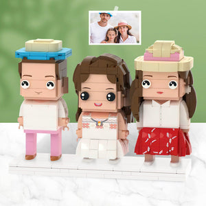 Cadeaux Pour La Famille, Corps Complet Personnalisable, 3 Personnes, Figurines En Brique Personnalisées, Petit Bloc De Particules - mademinefr