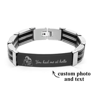 Bracelet Photo Personnalisé Avec Texte Bracelet Tendance Cadeau Fête Des Pères Pour Homme - mademinefr