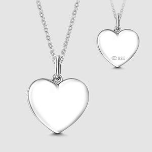 Collier Médaillon Photo Cœur Gravé En Argent, Cadeau Sur Mesure - mademinefr