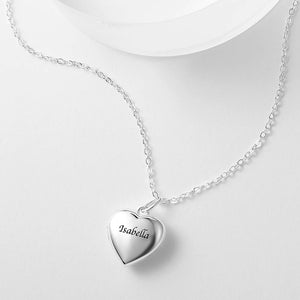 Cadeau Personnalisé Collier Médaillon Photo Coeur Enfant Avec Gravure Argent - mademinefr