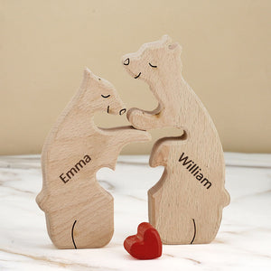 Cadeaux Pour Maman Ours En Bois Famille Noms Personnalisés Puzzle Décor À La Maison Cadeaux Cadeau De Fête Des Mères - mademinefr