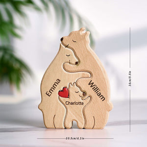 Cadeaux Pour Maman Ours En Bois Famille Noms Personnalisés Puzzle Décor À La Maison Cadeaux Cadeau De Fête Des Mères - mademinefr