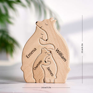 Cadeaux Pour Maman Ours En Bois Famille Noms Personnalisés Puzzle Décor À La Maison Cadeaux Cadeau De Fête Des Mères - mademinefr