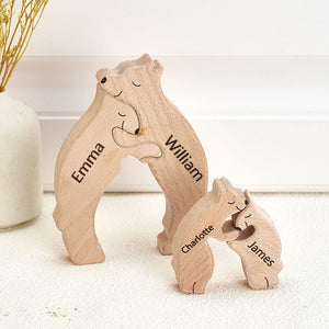 Cadeaux Pour Maman Ours En Bois Famille Noms Personnalisés Puzzle Décor À La Maison Cadeaux Cadeau De Fête Des Mères - mademinefr