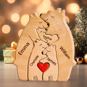 Cadeaux Pour Maman Ours En Bois Famille Noms Personnalisés Puzzle Décor À La Maison Cadeaux Cadeau De Fête Des Mères - mademinefr