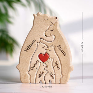 Cadeaux Pour Maman Ours En Bois Famille Noms Personnalisés Puzzle Décor À La Maison Cadeaux Cadeau De Fête Des Mères - mademinefr