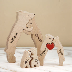 Cadeaux Pour Maman Ours En Bois Famille Noms Personnalisés Puzzle Décor À La Maison Cadeaux Cadeau De Fête Des Mères - mademinefr