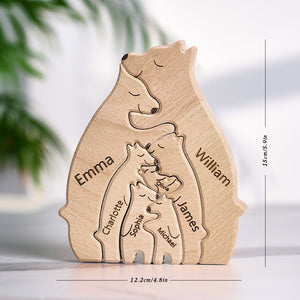 Cadeaux Pour Maman Ours En Bois Famille Noms Personnalisés Puzzle Décor À La Maison Cadeaux Cadeau De Fête Des Mères - mademinefr