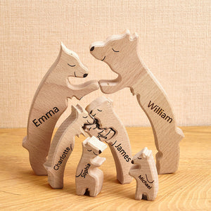 Cadeaux Pour Maman Ours En Bois Famille Noms Personnalisés Puzzle Décor À La Maison Cadeaux Cadeau De Fête Des Mères - mademinefr