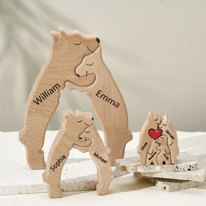 Cadeaux Pour Maman Ours En Bois Famille Noms Personnalisés Puzzle Décor À La Maison Cadeaux Cadeau De Fête Des Mères - mademinefr