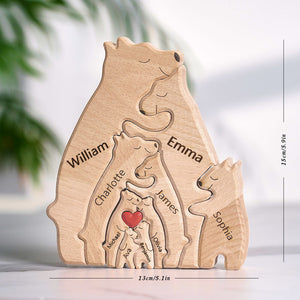 Cadeaux Pour Maman Ours En Bois Famille Noms Personnalisés Puzzle Décor À La Maison Cadeaux Cadeau De Fête Des Mères - mademinefr