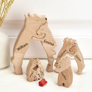 Cadeaux Pour Maman Ours En Bois Famille Noms Personnalisés Puzzle Décor À La Maison Cadeaux Cadeau De Fête Des Mères - mademinefr