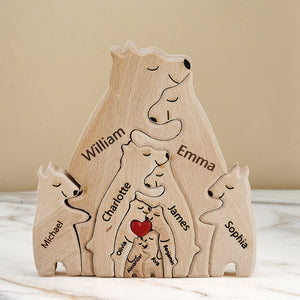 Cadeaux Pour Maman Ours En Bois Famille Noms Personnalisés Puzzle Décor À La Maison Cadeaux Cadeau De Fête Des Mères - mademinefr