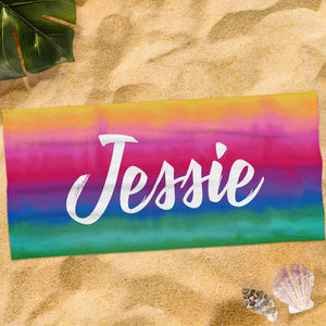 Serviette Personnalisée Gravée Du Nom Colorful-jessie - mademinefr