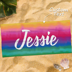 Serviette Personnalisée Gravée Du Nom Colorful-jessie - mademinefr