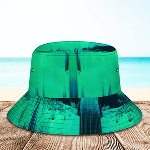 Chapeau Seau Personnalisé Unisexe, Casquette D'été En Plein Air À Large Bord, Chapeaux De Sport De Plage, De Randonnée, Texture Abstraite Vert Foncé - mademinefr