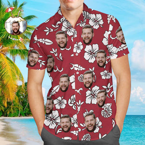 Chemise visage personnalisée Chemise hawaïenne pour homme Fleurs de lys