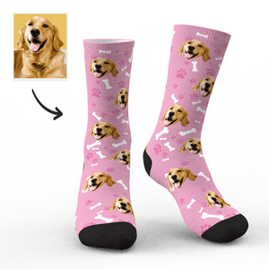 Chaussettes De Chien À Visage Personnalisé Avec Votre Texte Aperçu 3d - mademinefr