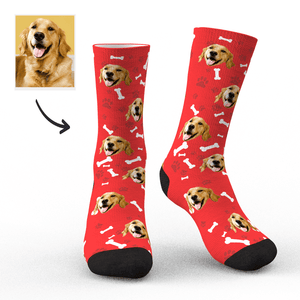 Chaussettes De Chien À Visage Personnalisé Avec Votre Texte Aperçu 3d - mademinefr