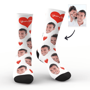 Chaussettes Coeur Personnalisées Avec Coeur Pour Votre Amoureux - mademinefr