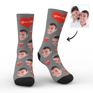 Chaussettes Coeur Personnalisées Avec Coeur Pour Votre Amoureux - mademinefr