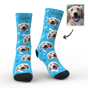 Chaussettes De Chien À Visage Personnalisé Avec Votre Texte Aperçu 3d - mademinefr