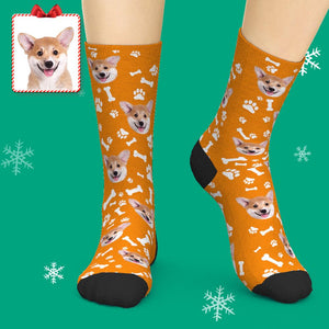 Chaussettes De Chien À Visage Personnalisé Avec Votre Texte Aperçu 3d - mademinefr