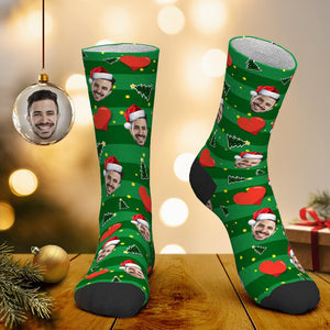 Chaussettes Coeur Personnalisées De Noël - mademinefr