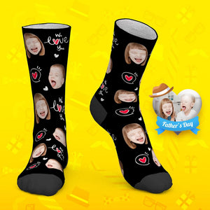 Cadeau De Fête Des Pères Chaussettes Personnalisées Chaussettes Pour Bébé Nous T'aimons Papa - mademinefr