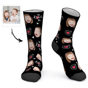 Cadeau De Fête Des Pères Chaussettes Personnalisées Chaussettes Pour Bébé Nous T'aimons Papa - mademinefr