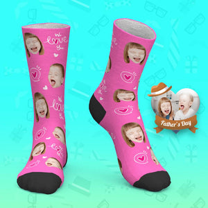 Cadeau De Fête Des Pères Chaussettes Personnalisées Chaussettes Pour Bébé Nous T'aimons Papa - mademinefr