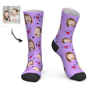 Cadeau De Fête Des Pères Chaussettes Personnalisées Chaussettes Pour Bébé Nous T'aimons Papa - mademinefr