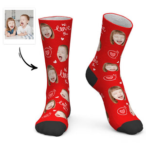 Cadeau De Fête Des Pères Chaussettes Personnalisées Chaussettes Pour Bébé Nous T'aimons Papa - mademinefr