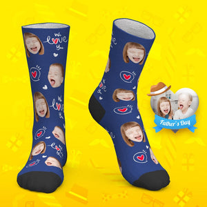 Cadeau De Fête Des Pères Chaussettes Personnalisées Chaussettes Pour Bébé Nous T'aimons Papa - mademinefr