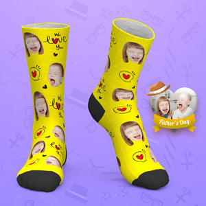 Cadeau De Fête Des Pères Chaussettes Personnalisées Chaussettes Pour Bébé Nous T'aimons Papa - mademinefr