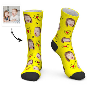 Cadeau De Fête Des Pères Chaussettes Personnalisées Chaussettes Pour Bébé Nous T'aimons Papa - mademinefr