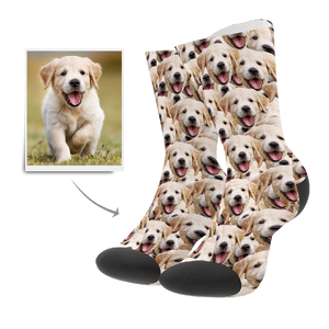 Chaussettes Photo Personnalisées Face Mash Dog Socks - mademinefr