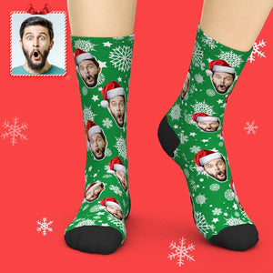 Aperçu 3d Chaussettes Personnalisées Ajouter Des Images Chaussettes De Noël - Chapeau De Père Noël - mademinefr