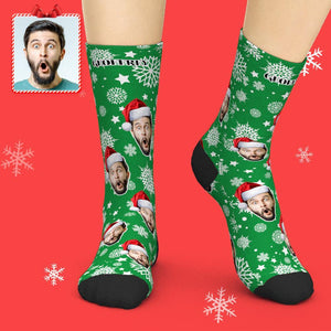 Aperçu 3d Chaussettes Personnalisées Ajouter Des Images Chaussettes De Noël - Chapeau De Père Noël - mademinefr