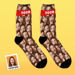 Chaussettes Personnalisées Face Mash Cadeaux De La Saint-valentin - mademinefr