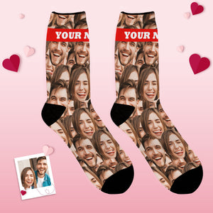 Chaussettes Personnalisées Face Mash Cadeaux De La Saint-valentin - mademinefr