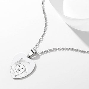 Collier D'étiquette Gravée De Photo De Coeur Avec L'acier Inoxydable De Gravure - mademinefr