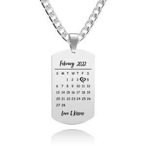 Calendrier Personnalisé Photo Dog Tag Collier Mens Gravé Dogtag - mademinefr