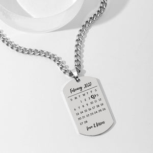 Calendrier Personnalisé Photo Dog Tag Collier Mens Gravé Dogtag - mademinefr